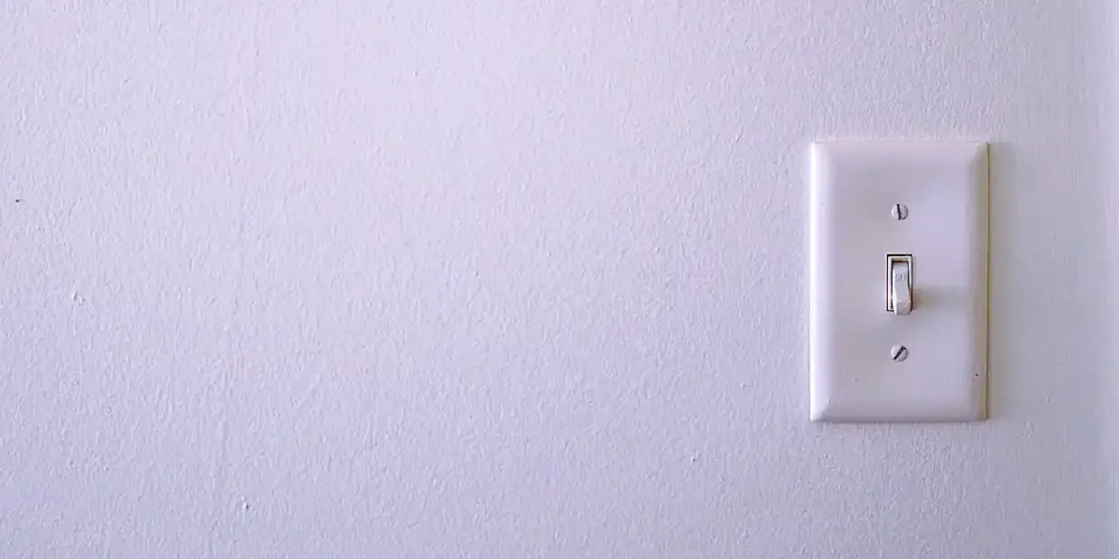 Smart light switch on a wall